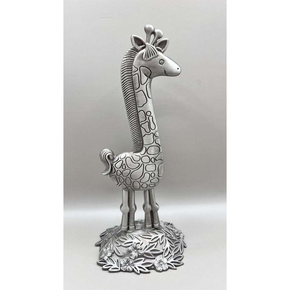 Fetco Home Giraffe Photo Clip 8" Tall Felt Bottom 8" Silver-Tone‎ Decor Nursery